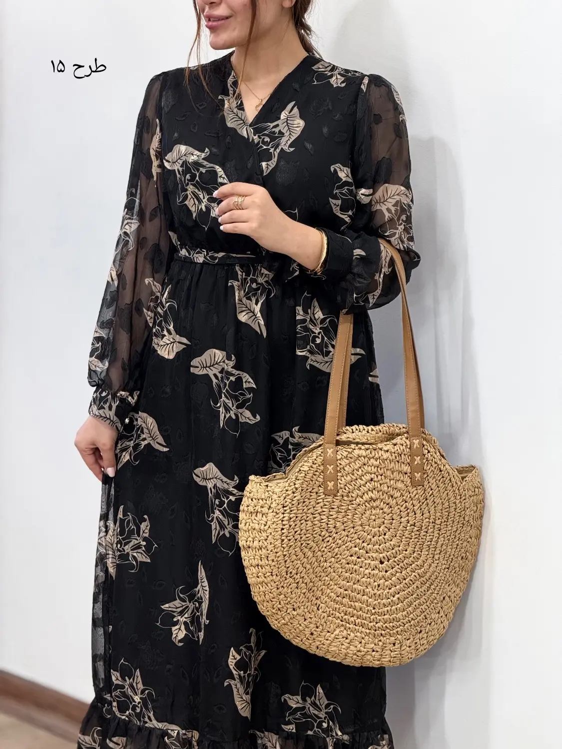پیراهن بلند حریر آستردار آوا کد 5516